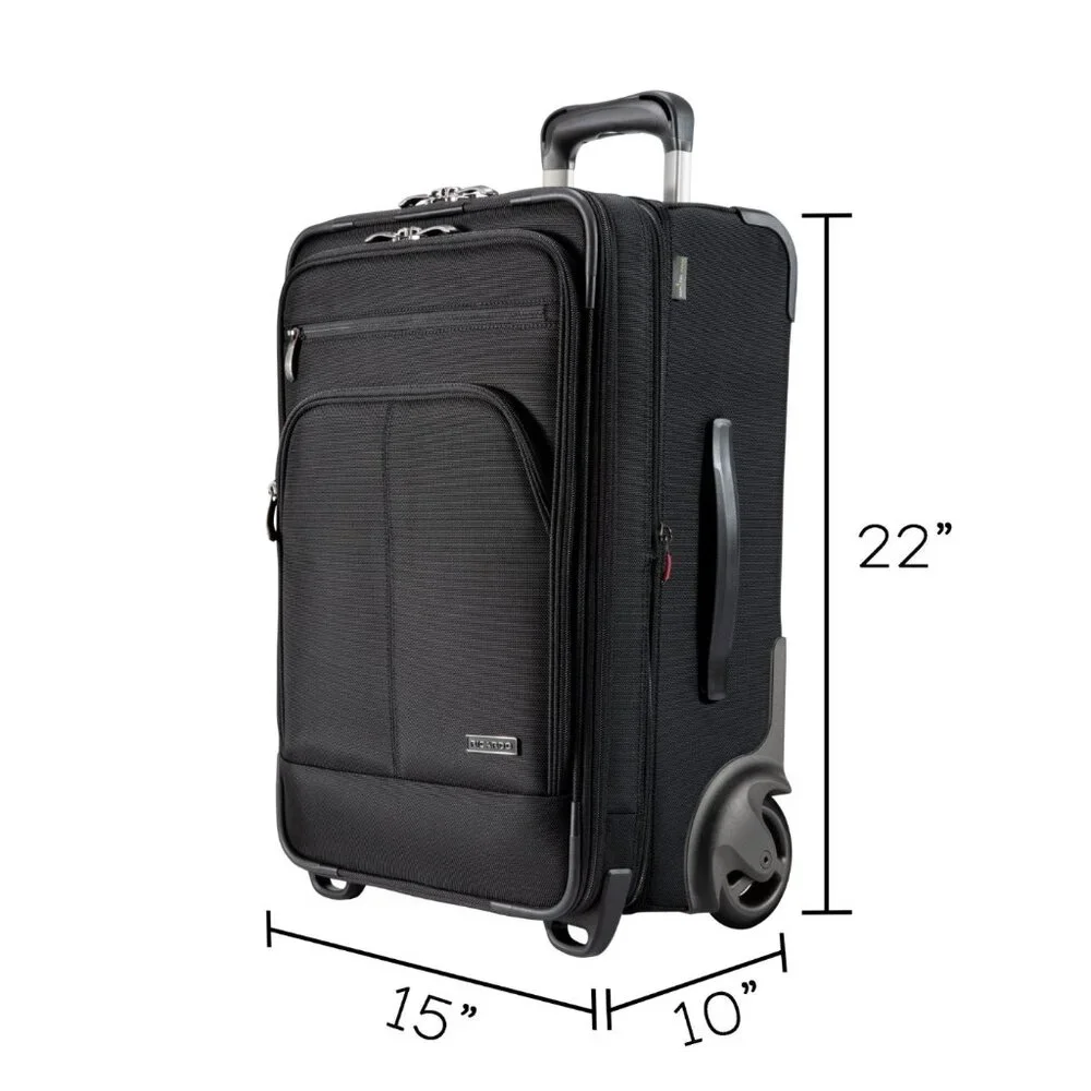 NIB NWT Ricardo Beverly Hills Flight Essentials Softside Carry-On, Black
